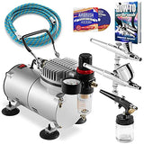 PointZero Airbrush Dual Action Airbrush Kit with 3 Airbrushes PointZero