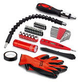 WISEUP Tool Set for Men and Women Heavy Duty,Household Basic Tool Kit for Home Repairing,DIY,Woodworking with 10-Inch Wide Mouth Open Storage Bag WISEUP