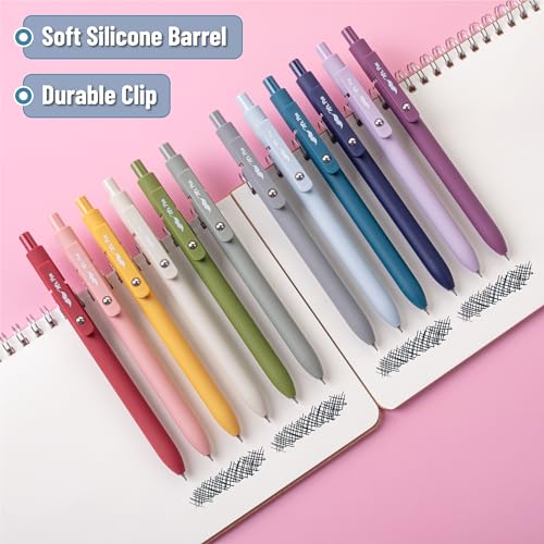 Mr. Pen- Retractable Gel Pens, 12 Pack, Morandi and Vintage Barrels, Black Gel Pens, Fast Dry, Gel Pens Fine Point 0.5mm, Retractable Pens, Cute Mr. Pen