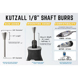 Kutzall Original Flame Rotary Burr, 1⁄4" Shaft, Coarse - Woodworking Attachment for Bosch, DeWalt, Milwaukee, Makita. Abrasive Tungsten Carbide, 1⁄2" Kutzall