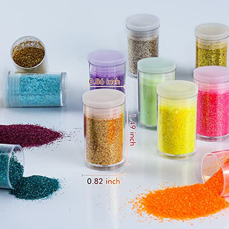Ultra Fine Glitter 36 Assorted Colors Set, Holographic Glitter Powder for Tumblers, Slime Epoxy Resin Arts and Crafts Glitter, Iridescent Cosmetic Linwulte
