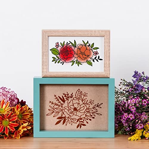 11Pcs Large Flower Stencils for Walls Canvas Fabric Craft, Floral Rose Stencil for Painting on Wood Reusable Magnolia Hibiscus Layering Paint yhslmh