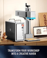 OMTECH 50W Fiber Marking Machine, 6.9x6.9 Fiber Laser Engraving Machine with JPT Laser Source, LightBurn Compatible Fiber Laser Marker and Etcher OMTech