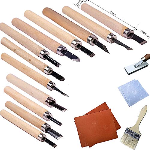 Fycooler Carving Tool Set,18pcs Woodworking Wood Carving Knife Tools Chisel Kit with 12 Sizes,Fruit Vegetable Carving Sculpting Crafting DIY - WoodArtSupply