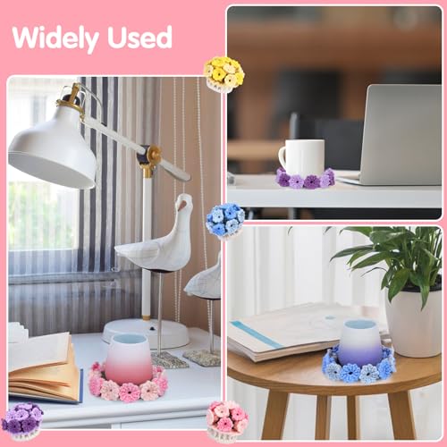 Crochet Kit for Beginners-4PCS Coaster Flower Pot Crochet Kits Coaster Crochet Starter Kit with Crochet Yarns ,Hooks, Easy Videos Tutorials to Iuuidu