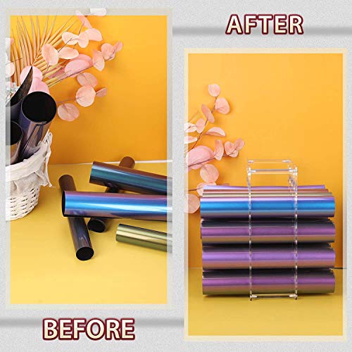 Vinyl Roll Storage 40-Holes Vinyl Storage Rack for Craft Room Vinyl Roll Holder for up to 40 Vinyl Rolls, Acrylic Material (2-Pack) volepet