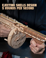 ROKR 3D Wooden Puzzle Tommy Gun Model Kit - Engaging Craft for Adults and Perfect Gift Idea ROKR