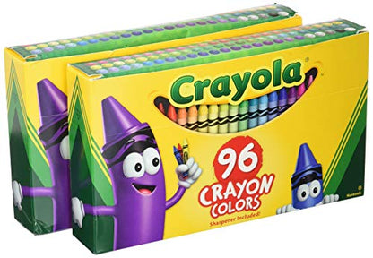 Crayola Crayons, Sharpener Included, 96 Colors (Pack of 2) - WoodArtSupply