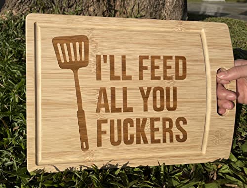 Funny, Cutting Boards, Charcuterie Board, Chopping Board, Personalized Cutting Boards, Laser Engraved, Bamboo Board, New Pattern (A-11" x 8") - WoodArtSupply