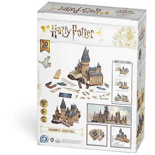 4D Cityscape Harry Potter Great Hall Paper 3D Puzzle Standard, Multicolored - WoodArtSupply