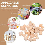 VICASKY 18pcs Unfinished Wood Mushrooms Large Wood Mushrooms Big Wood Mushrooms Ornaments Unfinished Wooden Mushroom Toy Set Mushrooms Unpainted Wood VICASKY