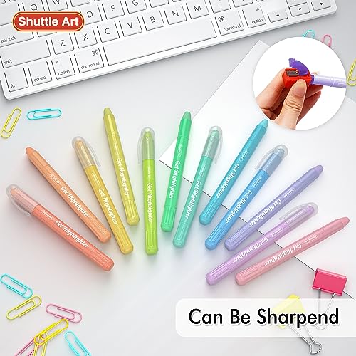 Shuttle Art Bible Highlighters and Pens No Bleed, 12 Pastel Colors Gel Highlighters No Bleed Through, Bible Journaling Supplies, Great for Journaling - WoodArtSupply