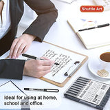 Shuttle Art School & Work Supplies Bundle, 10 Black Liquid Ink Rollerball Pens + 9 Bright Colors Sticky Notes for Writing Journaling Taking Notes Shuttle Art