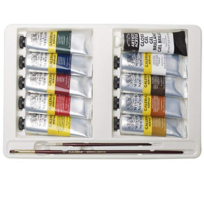 Winsor & Newton Galeria Acrylic Paint, 10 x 60ml (2--oz), Complete 14 Piece Set - WoodArtSupply