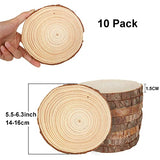 CYEAH 10 Pcs Wood Slices, 5.5-6.5 Inch Unfinished Natural Wood Slice Wooden Rounds for Crafts, Solid Wood Slices with Bark, Wood Centerpieces for CYEAH