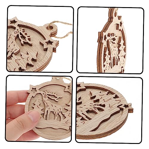 ABOOFAN 50 Pcs Double Decorative Wood Chips Unfinished Wood Christmas Cutouts Unfinished Wood Christmas Ornaments Unfinished Painting Wood Crafts 7c ABOOFAN