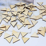 yueton 100PCS 30mm/1.2inch Triangle Unfinished Blank Wood Pieces Wood Slices Wood Chips Embellishments for DIY Crafts, Home Decoration, Board Games, yueton