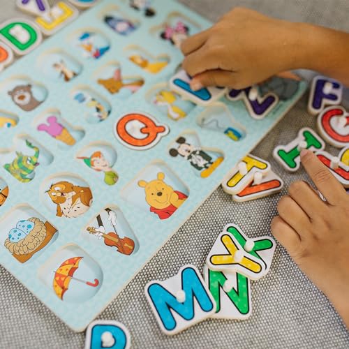Melissa & Doug Disney Wooden Peg Puzzles Set: Letters, Numbers, and Shapes and Colors - Letters And Number Puzzles, Disney Puzzles, Wooden Puzzles Melissa & Doug