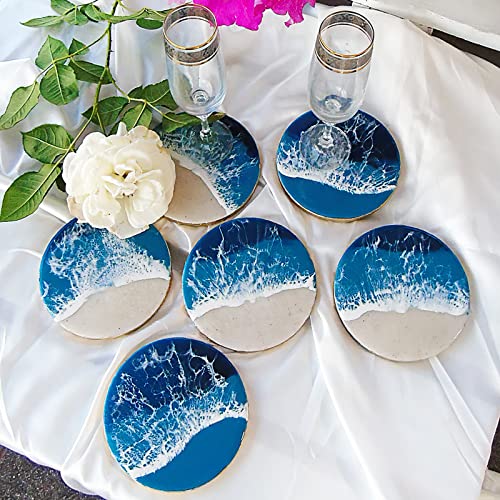 6 PCS Thickened Coaster Resin Molds, Coaster Silicone Molds for Epoxy Resin, Coaster Molds for Resin Casting, Epoxy Resin Molds for DIY Resin Sjubaopen