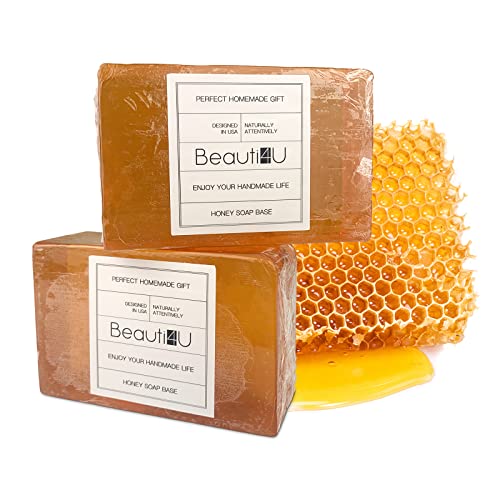 BEAUTI4U 2LB Honey Soap Base - Soap Making Supplies With Soap Making - Melt And Pour Soap Base - Melt And Pour Soap - Soap Making Supplies - Organic - WoodArtSupply