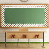 Whaline 69Ft Christmas Bulletin Board Borders Snowman Gingerbread Man Candy Bulb Self-Adhesive Bulletin Border Stickers for Holiday Classroom Office Whaline