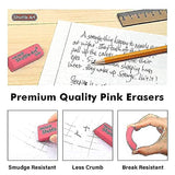Shuttle Art Pencils and Erasers Bundle, Set of 350 Pack Sharpened Yellow Pencils + 120 Pack Pink Erasers Bulk Shuttle Art