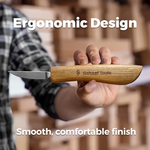 Schaaf Wood Carving Tools Deluxe Wood Carving Kit | Includes Detail Knife, Chip Carving Knife, Sloyd Wood Carving Knife, Spoon Carving Kit | Adult Schaaf Wood Carving Tools