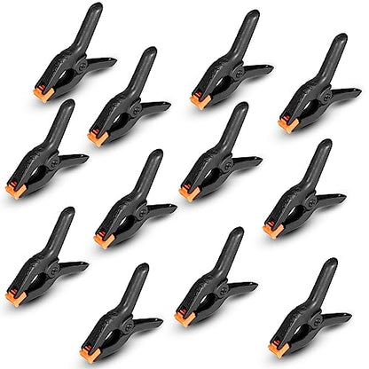 Spring Clamps 12 Packs, Spring Clips 3.5 inch Spring Clamp for Crafts and Professional Backdrop Clips, Plastic Clamps Clips for Backdrop Stand, Heavy