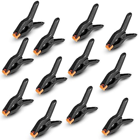 Spring Clamps 12 Packs, Spring Clips 3.5 inch Spring Clamp for Crafts and Professional Backdrop Clips, Plastic Clamps Clips for Backdrop Stand, Heavy Rondauno