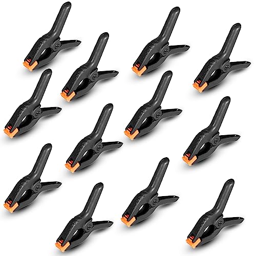 Spring Clamps 12 Packs, Spring Clips 3.5 inch Spring Clamp for Crafts and Professional Backdrop Clips, Plastic Clamps Clips for Backdrop Stand, Heavy - WoodArtSupply