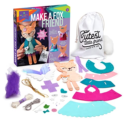 Craft-tastic – Make a Fox Friend Craft Kit – Learn to Make 1 Easy-to-Sew Stuffie with Clothes & Accessories Craft-tastic