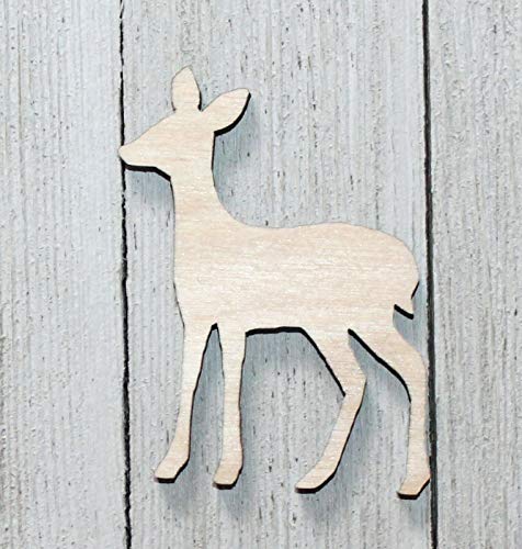 12" Deer Doe Unfinished Wood Cutout Crafts Door Hanger Wreath Cabin Hunting Sign - WoodArtSupply