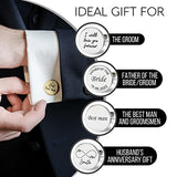 Custom engraved cufflinks for weddings, personalized gift for groom, father of the bride & groom dad, best men, customized gold & silver cufflinks MIA·MIA