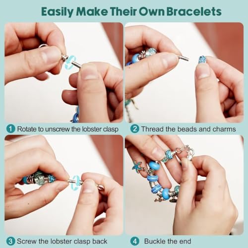 Charm Bracelet Making Kit, Kid Jewelry Making Kit for Girls 8-12, Unic –  WoodArtSupply