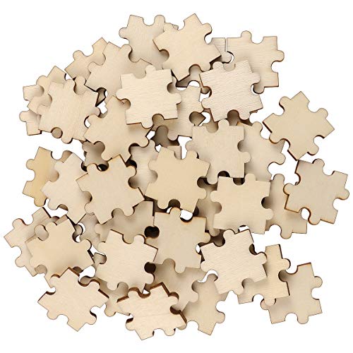 50pcs Wooden Puzzles for Toddlers DIY Puzzle Kit Cutouts Ornaments Puzzle for Toddlers Unfinished Blank Puzzle Wood Toys Wooden Puzzle Square Chips - WoodArtSupply