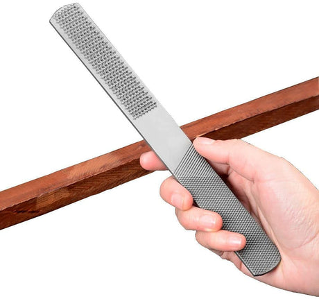 DONSTRAW Wood Rasp File 4 Way Premium Grade High Carbon Hand File and Round Rasp, Half Round Flat & Needle Files Wood Rasp Set for Sharping Wood and DONSTRAW