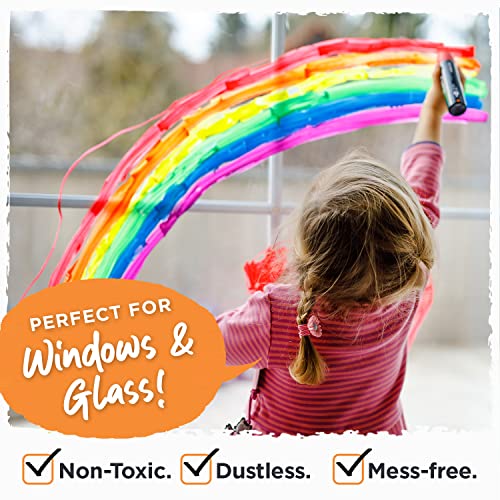 8 Washable Window Markers for Cars - 15mm Jumbo, 3 in 1 Nib, 28g Ink - Liquid Chalk Markers for Chalkboard, Blackboard, Glass, Bistro, Auto, Menu Chalkola