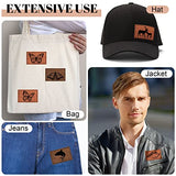 80 Pcs Blank Leatherette Hat Patches with Adhesive Rustic Patches Laser Supplies Faux Leather Hat Patches with Iron on Adhesive Bulk for Hat Shirt Juexica