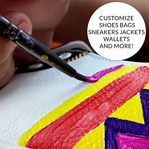 Leather Paint Set with Brushes - 12 x 30ml Acrylic Paints Leather Dye Set for Shoes Bags Boots Sneakers Jackets Car Seat Leather ARTISTIK