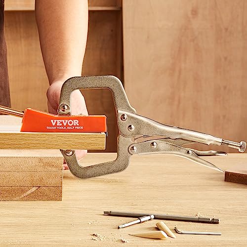 VEVOR Pocket Hole Jig, 56 Pcs Mini Jig Pocket Hole System with 9" C-clamp, Step Drill, Wrench, Drill Stop Ring, Square Drive Bit, and Screws, for DIY VEVOR