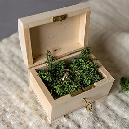 Creative Deco Small Wooden Jewelry Box | Lockable Storage Box with Lock & Key | 4.17 x 2.95 x 2.95 in | Plain, Unpainted & Unfinished | Keepsake