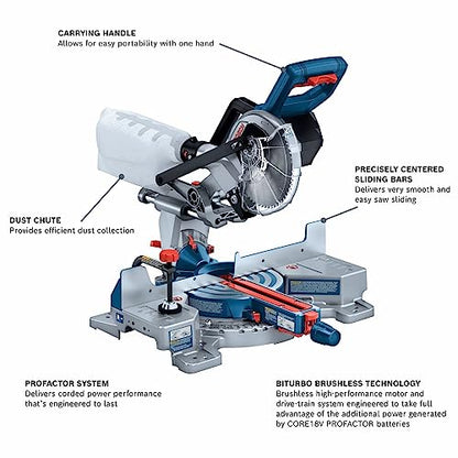 BOSCH GCM18V-07SN PROFACTOR™ 18V 7-1/4 In. Single-Bevel Slide Miter Saw (Bare Tool)