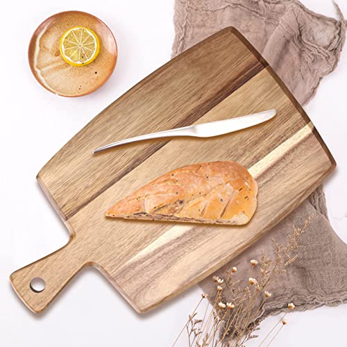 Best Acacia Wood Cutting Board with Handle Wooden Charcuterie Board Kitchen Chopping Boards for Bread Meat Cutting boards Fruit Cheese Serving Board Ayiaren