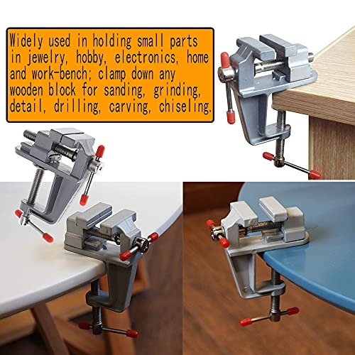 Foitech Bench Clamps,Mini Table Bench Vise Swivel Lock Clamp Craft Hobby Craft Repair Tool Adjustable Portable Work Bench Vise Tool Drill Foitech