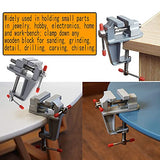 Foitech Bench Clamps,Mini Table Bench Vise Swivel Lock Clamp Craft Hobby Craft Repair Tool Adjustable Portable Work Bench Vise Tool Drill Foitech