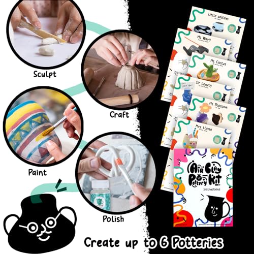 Pottery Kit, Clay Kit, Clay Kit for Kids, Adults & Beginners, DIY Air Dry Clay  Kit