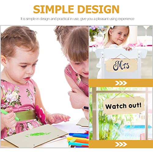 Kisangel 10Pcs Hanging Wooden Sign Blank Wood Plaque Blank Wood Sign Crafts Blank Wooden Writing DIY Sign Unfinished Wood Plaque Unfinished Wood Sign Kisangel