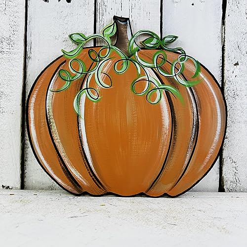 Fall Pumpkin with Curly Vines, Fall Shape, MDF Wooden Craft, Unfinished Craft, Build-A-Cross