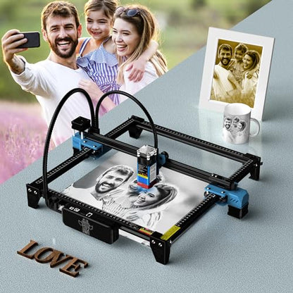 Twotrees TTS-55 Pro 40W Laser Engraving Machine for Making 3D Wooden Puzzles, Cutting Machine, 5W-5.5W Laser Power, Fixed-Focus Compressed Spot, - WoodArtSupply