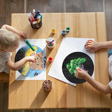 Black Blank Unfinished Wooden Circle Sign Round Hanging Decorative Wood Plaque Wooden Sign with Ropes for DIY Crafts, Door Hanger, Sign, Wood Buring, clothmile